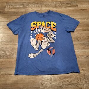Vintage Space Jam Bugs Bunny Graphic Short Sleeve Tee Shirt Mens Size XL